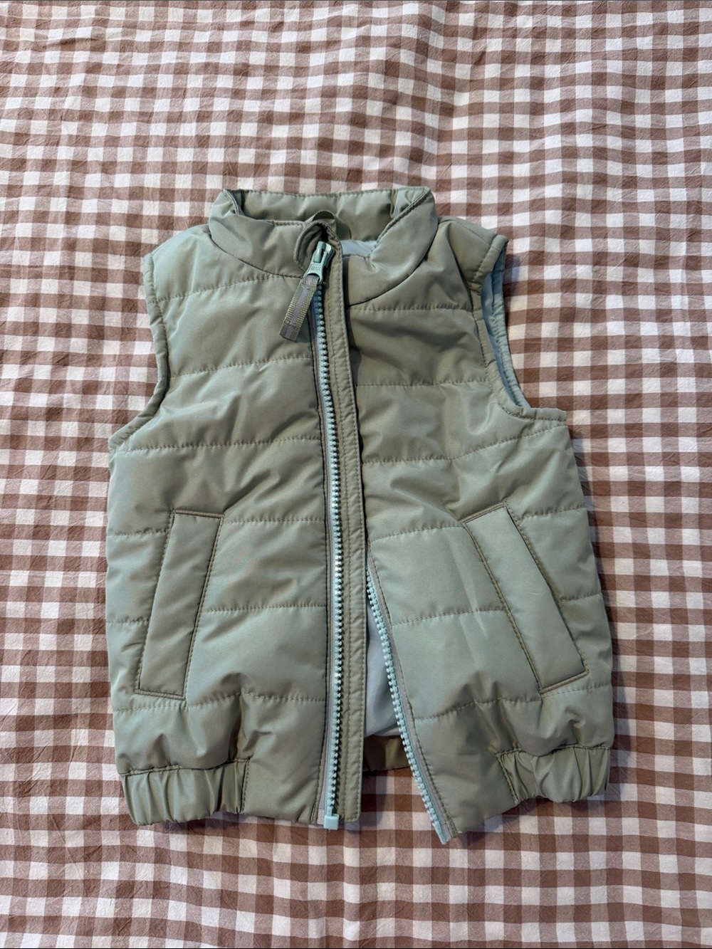 Cat & Jack Light Blue and Olive Green Kids Jacket